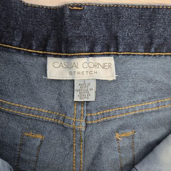 Vintage Casual Corner Jeans Women Sz 4 Stretch Bootcut High Rise Denim Dark Wash - Picture 5 of 11